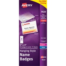 Avery AVE74520 Laser/Inkjet Badge Insert